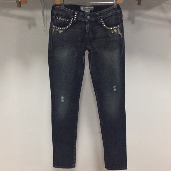 NEW PRIVACY PANT STUDDED SKINNY SLIM PRVCY premium denim jean skinny - Picture 6 of 8